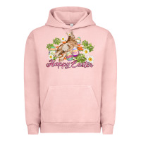 Pigment Salmon easter bunny with carrots and daisy Urban Hoodie - AdoDesignShop