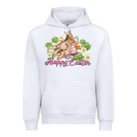 White easter bunny with carrots and daisy Urban Hoodie - AdoDesignShop