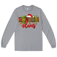 Heather Grey christmas nonnie claus Long Sleeve Tee - FaDigitalArtStudio