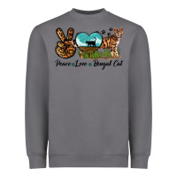 Storm Peace Love Bengal Cat Heavyweight Sweatshirt - LillyAllenDesigns