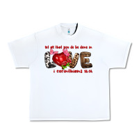 White Let all that you do be done in love i corinthians Urban Heavy Tee - HowdyJamesFarm