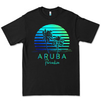 Black Vintage Aruba Beach Tropical Vibes Vacation Souvenir Gift Premium Tee - longCreatives