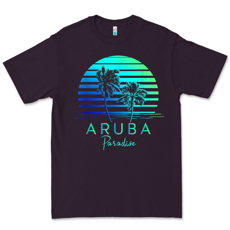 Vintage Aruba Beach Tropical Vibes Vacation Souvenir Gift Premium Tee by longCreatives | Teevron