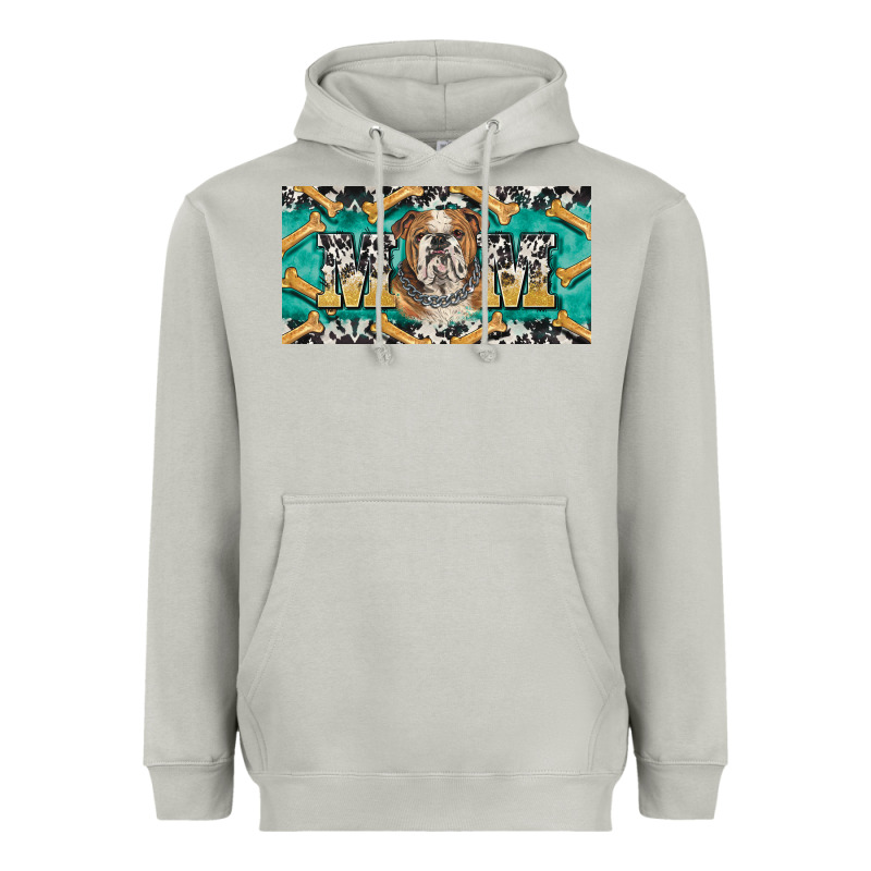 English Bulldog Mom  License Plate Template Heavyweight Hoodie by BarkalooDesign | Teevron