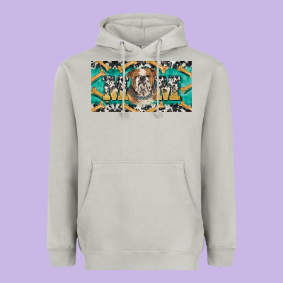 English Bulldog Mom  License Plate Template Heavyweight Hoodie Designed By Barkaloodesign