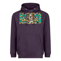 Plum english bulldog mom  license plate template Heavyweight Hoodie - BarkalooDesign