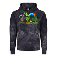 Cloud Black Peace Love Shamrock  St. Patrick's Day Vintage Hoodie - CowGirlArtShop