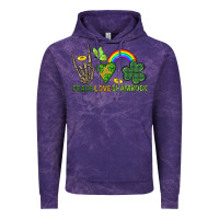 Cloud Purple Peace Love Shamrock  St. Patrick's Day Vintage Hoodie - CowGirlArtShop