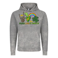 Cloud Rock Peace Love Shamrock  St. Patrick's Day Vintage Hoodie - CowGirlArtShop