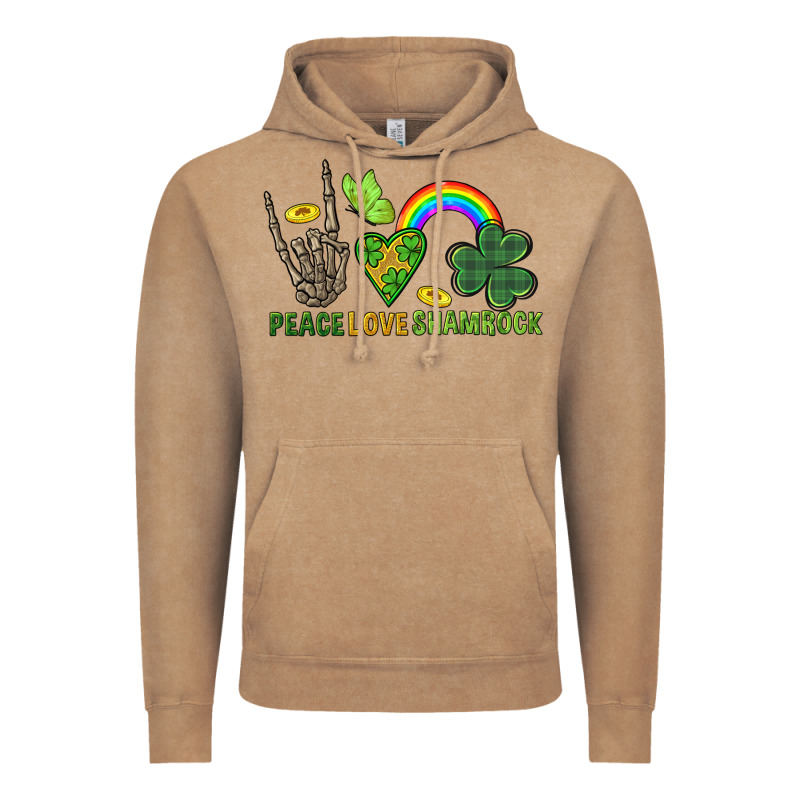Peace Love Shamrock  St. Patrick's Day Vintage Hoodie by CowGirlArtShop | Teevron