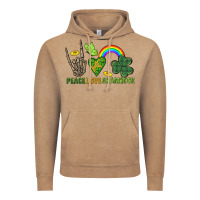 Vintage Coffee Peace Love Shamrock  St. Patrick's Day Vintage Hoodie - CowGirlArtShop
