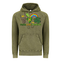 Vintage Olive Peace Love Shamrock  St. Patrick's Day Vintage Hoodie - CowGirlArtShop