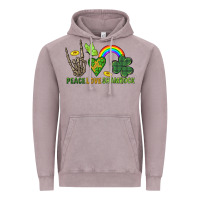 Vintage Zinc Peace Love Shamrock  St. Patrick's Day Vintage Hoodie - CowGirlArtShop