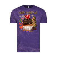 Cloud Purple merry christmas cupcake chocolate Vintage Tee - CowGirlArtShop