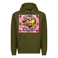 Army Green Be Mine Valentine Premium Hoodie - CowhideDigitalArt