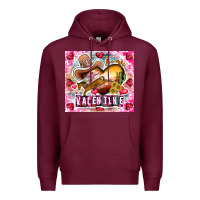 Burgundy Be Mine Valentine Premium Hoodie - CowhideDigitalArt