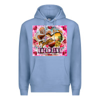 Colony Blue Be Mine Valentine Premium Hoodie - CowhideDigitalArt