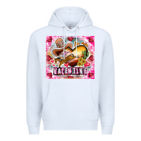 White Be Mine Valentine Premium Hoodie - CowhideDigitalArt