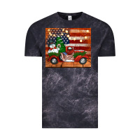 Cloud Black christmas truck with american flag Vintage Tee - Jasminsmagicworld
