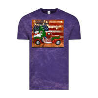 Cloud Purple christmas truck with american flag Vintage Tee - Jasminsmagicworld