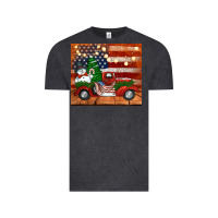 Christmas Truck With American Flag Vintage Tee | Teevron