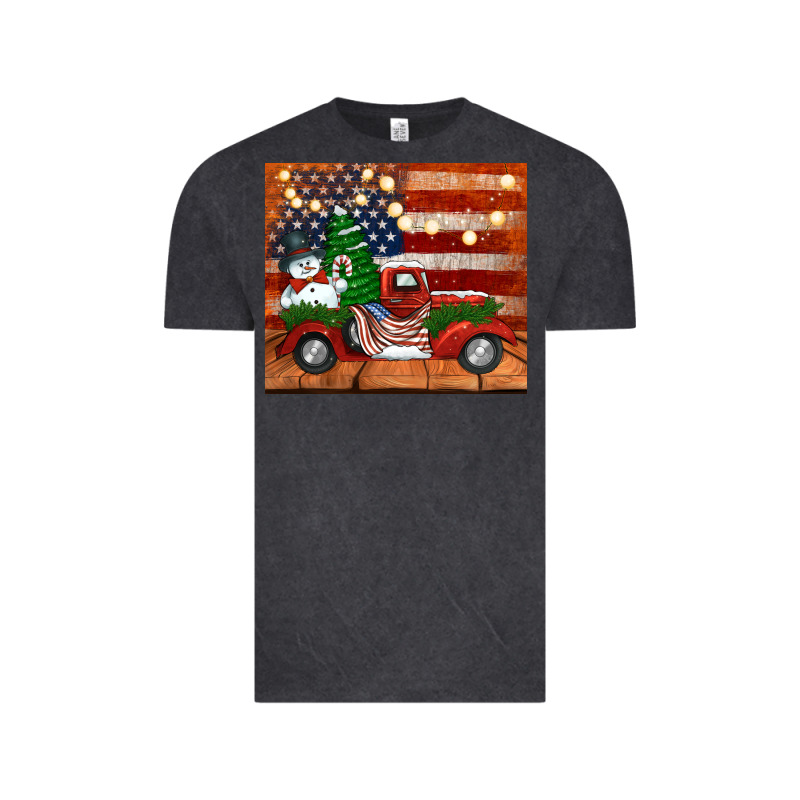 Christmas Truck With American Flag Vintage Tee by Jasminsmagicworld | Teevron