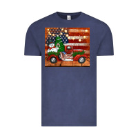 Vintage Denim christmas truck with american flag Vintage Tee - Jasminsmagicworld