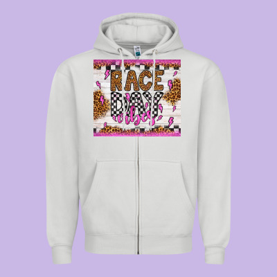 Race Day Vibes Zipper Hoodie Designed By Artiststas