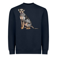Navy catahoula leopard dog Heavyweight Sweatshirt - LillyAllenDesigns