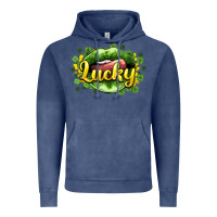 Vintage Denim St. Patrick's Day lips lucky Vintage Hoodie - HowdyJamesFarm