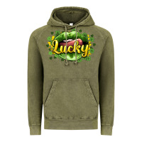 Vintage Olive St. Patrick's Day lips lucky Vintage Hoodie - HowdyJamesFarm