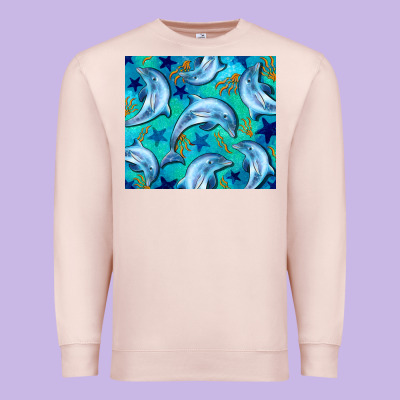 Dolphin Tumbler Premium Sweatshirt Designed By Barkaloodesign