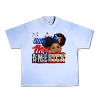 Grape Ice little miss america black girl peekaboo Urban Heavy Tee - CowGirlArtShop