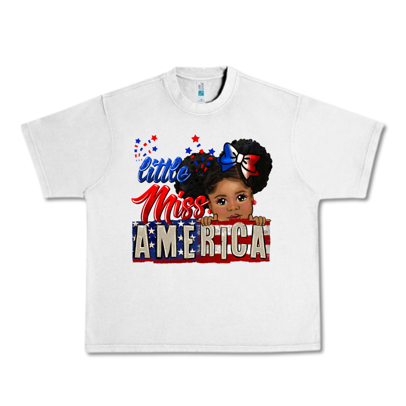Little Miss America Black Girl Peekaboo Urban Heavy Tee by CowGirlArtShop | Teevron