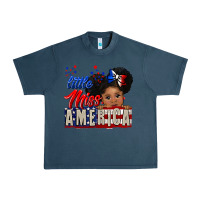 Midnight Navy little miss america black girl peekaboo Urban Heavy Tee - CowGirlArtShop