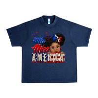 Navy little miss america black girl peekaboo Urban Heavy Tee - CowGirlArtShop