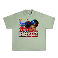 Oil Green little miss america black girl peekaboo Urban Heavy Tee - CowGirlArtShop