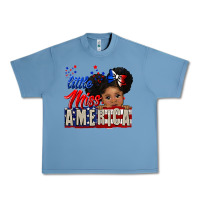 Pebble Blue little miss america black girl peekaboo Urban Heavy Tee - CowGirlArtShop