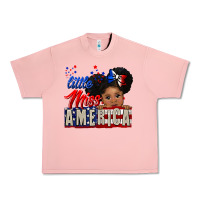 Salmon little miss america black girl peekaboo Urban Heavy Tee - CowGirlArtShop