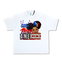 White little miss america black girl peekaboo Urban Heavy Tee - CowGirlArtShop