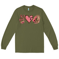 Army Green Peace Love Cats Long Sleeve Tee - Jasminsmagicworld
