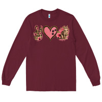 Burgundy Peace Love Cats Long Sleeve Tee - Jasminsmagicworld