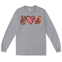 Heather Grey Peace Love Cats Long Sleeve Tee - Jasminsmagicworld