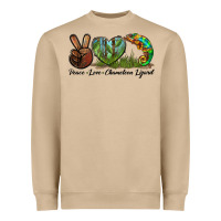 Mushroom Peace Love Chameleon Lizard Heavyweight Sweatshirt - LillyAllenDesigns