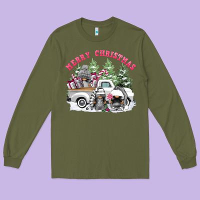 Merry Christmas Gnomies Long Sleeve Tee Designed By Fadigitalartstudio