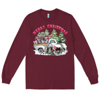 Burgundy merry christmas gnomies Long Sleeve Tee - FaDigitalArtStudio