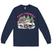 Navy merry christmas gnomies Long Sleeve Tee - FaDigitalArtStudio
