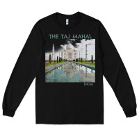 Black india agra taj mahal mausoleum travel tourist Long Sleeve Tee - longCreatives