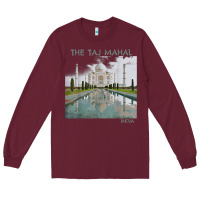 Burgundy india agra taj mahal mausoleum travel tourist Long Sleeve Tee - longCreatives