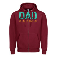 Burgundy dad life is the best life Zipper Hoodie - Artiststas
